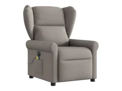 Poltrona reclinável massagens elétrica | Poltrona Confortável tecido cinza-acastanhado SHL312615^ Poltrona