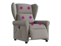 Poltrona reclinável massagens elétrica | Poltrona Confortável tecido cinza-acastanhado SHL312615^ Poltrona