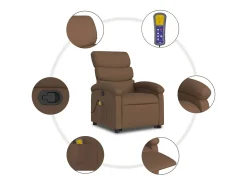 Poltrona* Poltrona reclinável massagens | Poltrona Confortável tecido SHL190173 Castanho