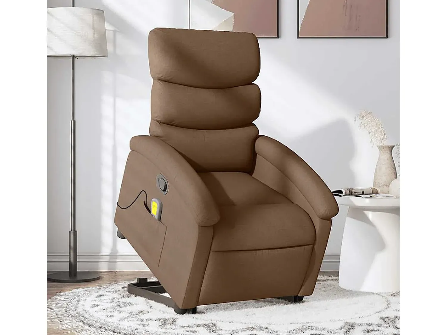 Poltrona* Poltrona reclinável massagens | Poltrona Confortável tecido SHL190173 Castanho