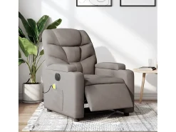Poltrona| Poltrona reclinável massagens elétrica | Poltrona Confortável tecido cinza-acastanhado SHL876417 Taupe