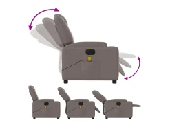 Poltrona reclinável massagens elétrica | Poltrona Confortável tecido cinza-acastanhado SHL640189^ Poltrona