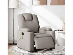 Poltrona reclinável massagens elétrica | Poltrona Confortável tecido cinza-acastanhado SHL640189^ Poltrona