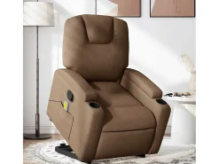 Online Poltrona reclinável massagens | Poltrona Confortável tecido SHL821464 Castanho