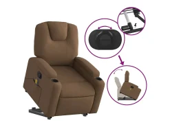 Online Poltrona reclinável massagens | Poltrona Confortável tecido SHL821464 Castanho