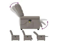 Poltrona reclinável massagens elétrica | Poltrona Confortável tecido cinza-acastanhado SHL279624^ Poltrona