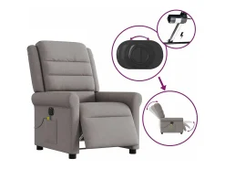 Poltrona reclinável massagens elétrica | Poltrona Confortável tecido cinza-acastanhado SHL279624^ Poltrona