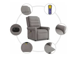 Poltrona reclinável massagens elétrica | Poltrona Confortável tecido cinza-acastanhado SHL279624^ Poltrona