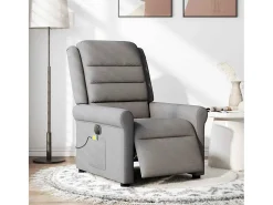 Poltrona reclinável massagens elétrica | Poltrona Confortável tecido cinza-acastanhado SHL279624^ Poltrona