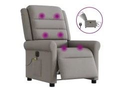 Poltrona reclinável massagens elétrica | Poltrona Confortável tecido cinza-acastanhado SHL279624^ Poltrona