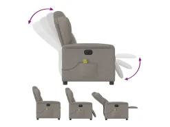 Clearance Poltrona reclinável massagens elétrica | Poltrona Confortável tecido cinza-acastanhado SHL934040 Taupe