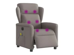 Clearance Poltrona reclinável massagens elétrica | Poltrona Confortável tecido cinza-acastanhado SHL934040 Taupe