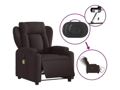 Poltrona| Poltrona reclinável massagens elétrica | Poltrona Confortável tecido -escuro SHL664329 Castanho