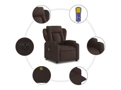 Poltrona| Poltrona reclinável massagens elétrica | Poltrona Confortável tecido -escuro SHL664329 Castanho
