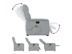 Poltrona| Poltrona reclinável massagens | Poltrona Confortável tecido -claro SHL441613 Cinzento