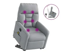 Poltrona| Poltrona reclinável massagens | Poltrona Confortável tecido -claro SHL441613 Cinzento
