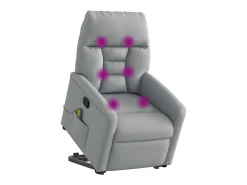 Poltrona| Poltrona reclinável massagens | Poltrona Confortável tecido -claro SHL441613 Cinzento