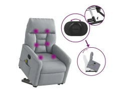 Poltrona| Poltrona reclinável massagens | Poltrona Confortável tecido -claro SHL441613 Cinzento