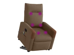 Online Poltrona reclinável massagens | Poltrona Confortável tecido SHL771061 Castanho