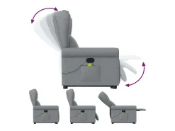 Poltrona| Poltrona reclinável massagens | Poltrona Confortável tecido -claro SHL507426 Cinzento