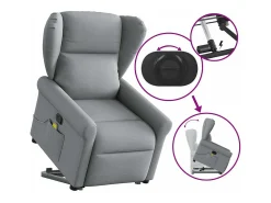 Poltrona| Poltrona reclinável massagens | Poltrona Confortável tecido -claro SHL507426 Cinzento