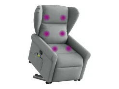 Poltrona| Poltrona reclinável massagens | Poltrona Confortável tecido -claro SHL507426 Cinzento