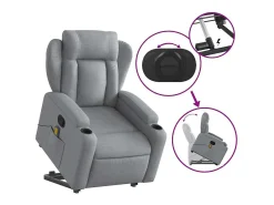 Poltrona* Poltrona reclinável massagens | Poltrona Confortável tecido -claro SHL594253 Cinzento