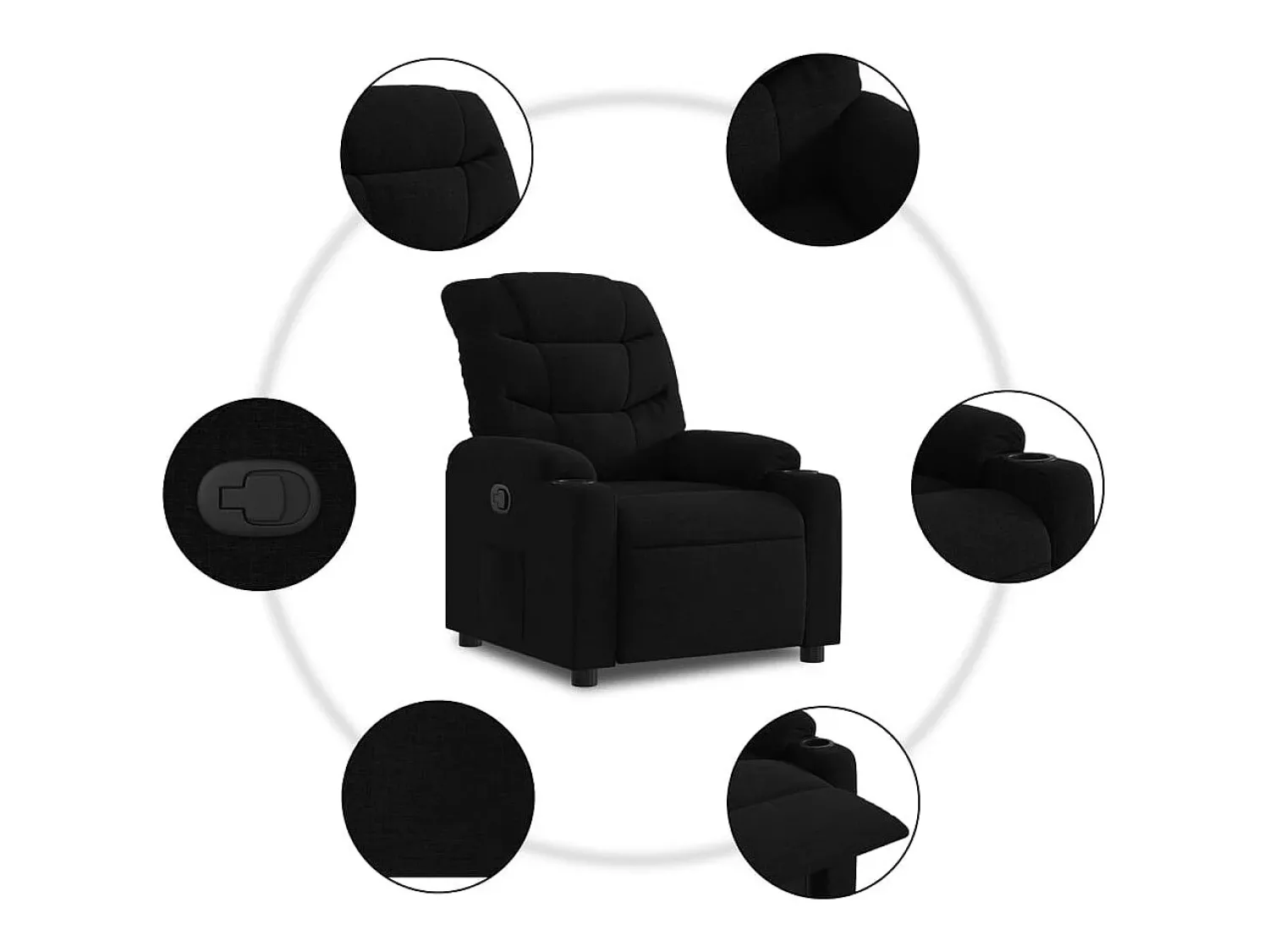 vidaxl Poltrona reclinável tecido^ Poltrona