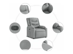 Outlet vidaxl Poltrona reclinável tecido cinzento-claro Cinzento claro