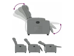 Outlet vidaxl Poltrona reclinável tecido cinzento-claro Cinzento claro