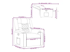 Outlet vidaxl Poltrona reclinável tecido cinzento-claro Cinzento claro