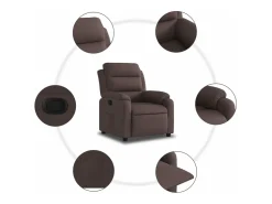 Poltrona*vidaxl Poltrona reclinável tecido -escuro Castanho