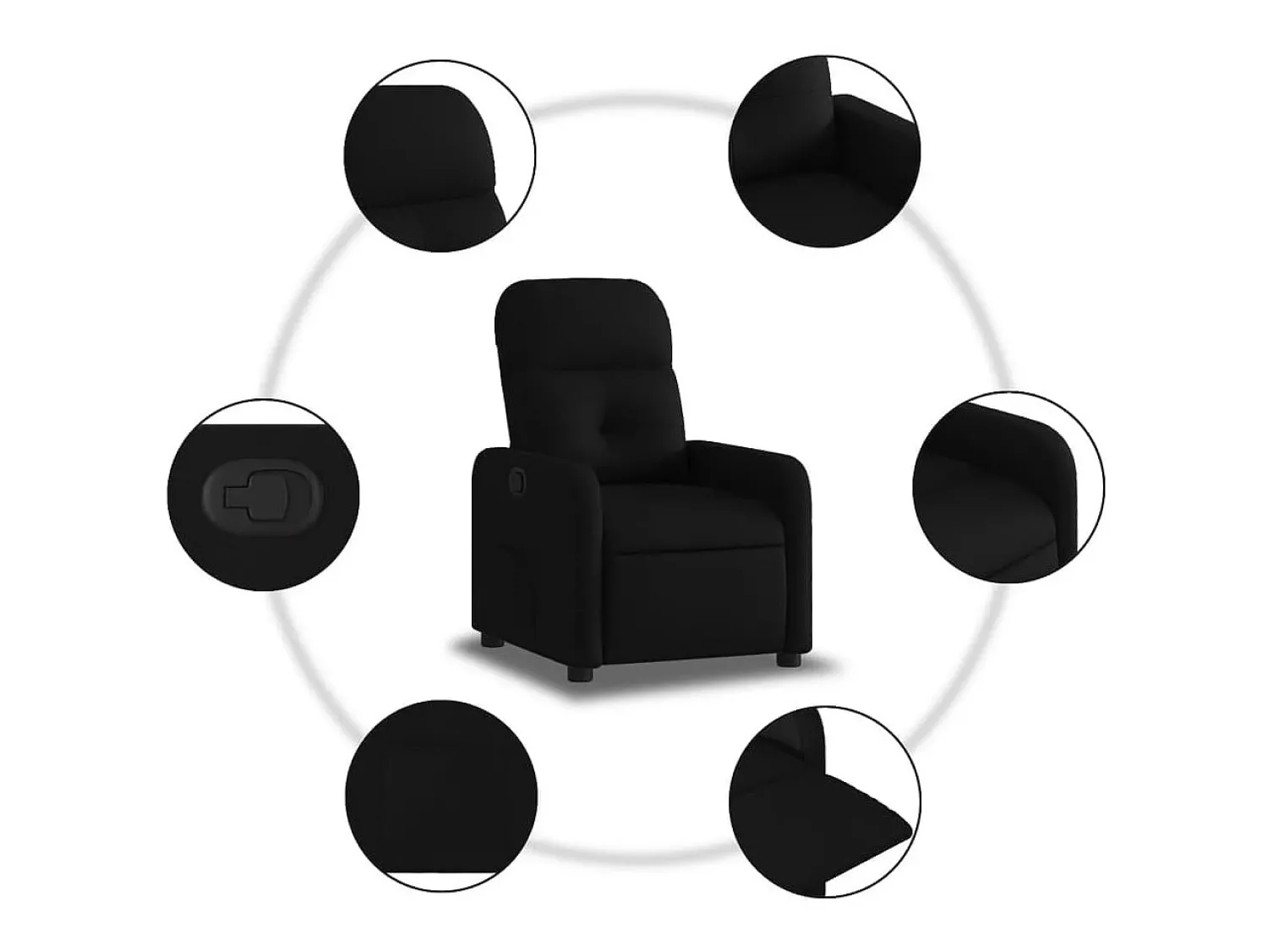 Poltrona| Poltrona reclinável tecido PT503771 Preto