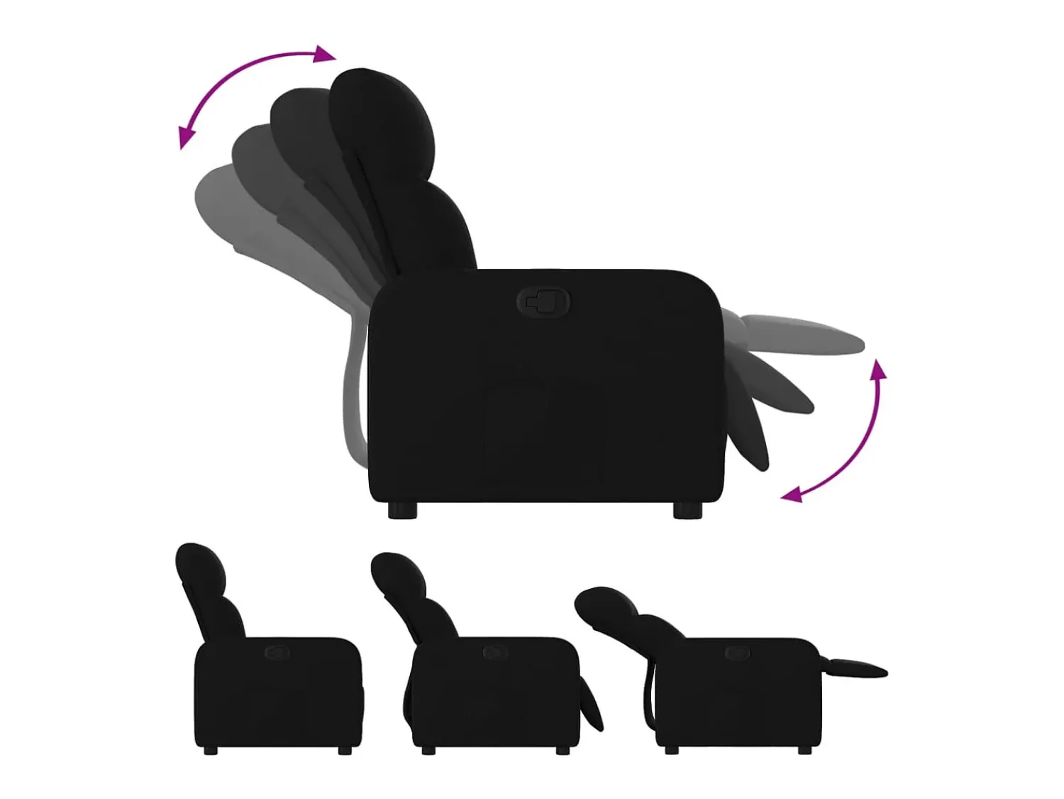 Poltrona| Poltrona reclinável tecido PT503771 Preto