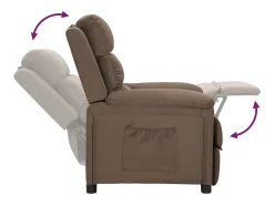 Best vidaxl Poltrona reclinável tecido cinzento-acastanhado Taupe