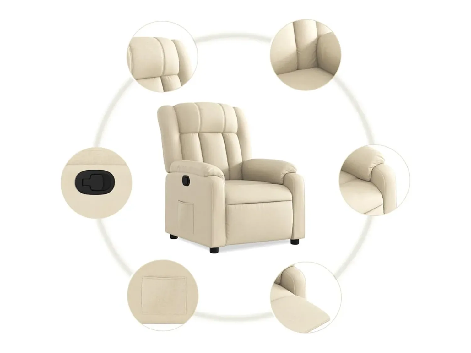 vidaxl Poltrona reclinável tecido cor^ Poltrona