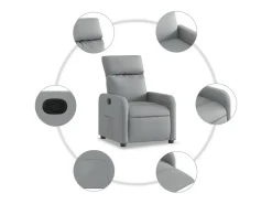 Poltrona*vidaxl Poltrona reclinável tecido -claro Cinzento