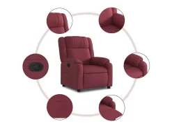 Poltrona|vidaxl Poltrona reclinável tecido tinto Vermelho