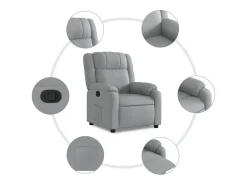 Poltrona| Poltrona reclinável tecido cinzento-claro PT661596 Cinzento claro