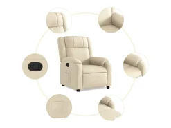 Outlet vidaxl Poltrona reclinável tecido cor Creme
