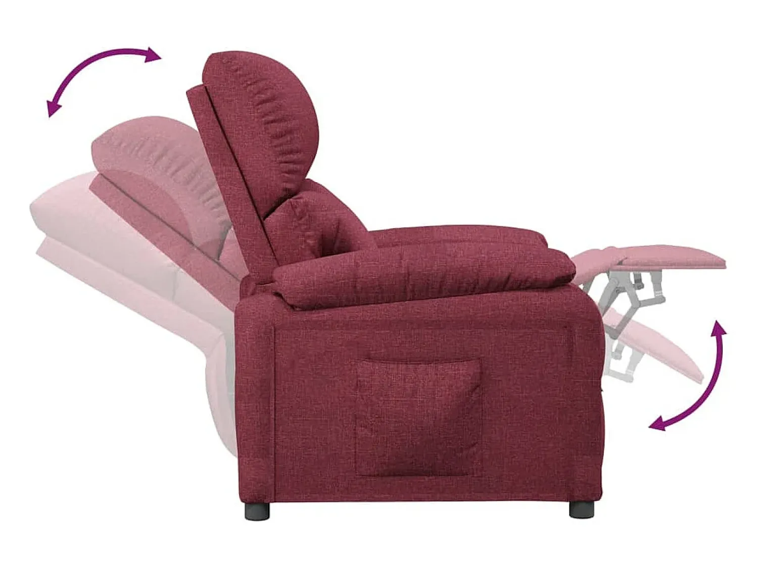 Poltrona|vidaxl Poltrona reclinável tecido tinto Vermelho