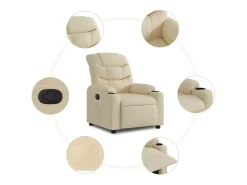 Poltrona*vidaxl Poltrona reclinável tecido cor Creme