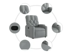 Sale Poltrona reclinável tecido cinzento-claro PT724331 Cinzento claro