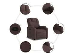 Poltrona|vidaxl Poltrona reclinável tecido -escuro Castanho