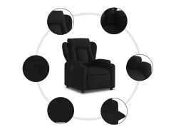 vidaxl Poltrona reclinável tecido Preto