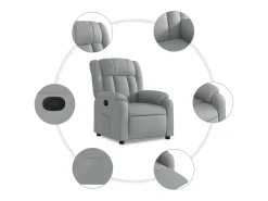 Poltrona|vidaxl Poltrona reclinável tecido -claro Cinzento