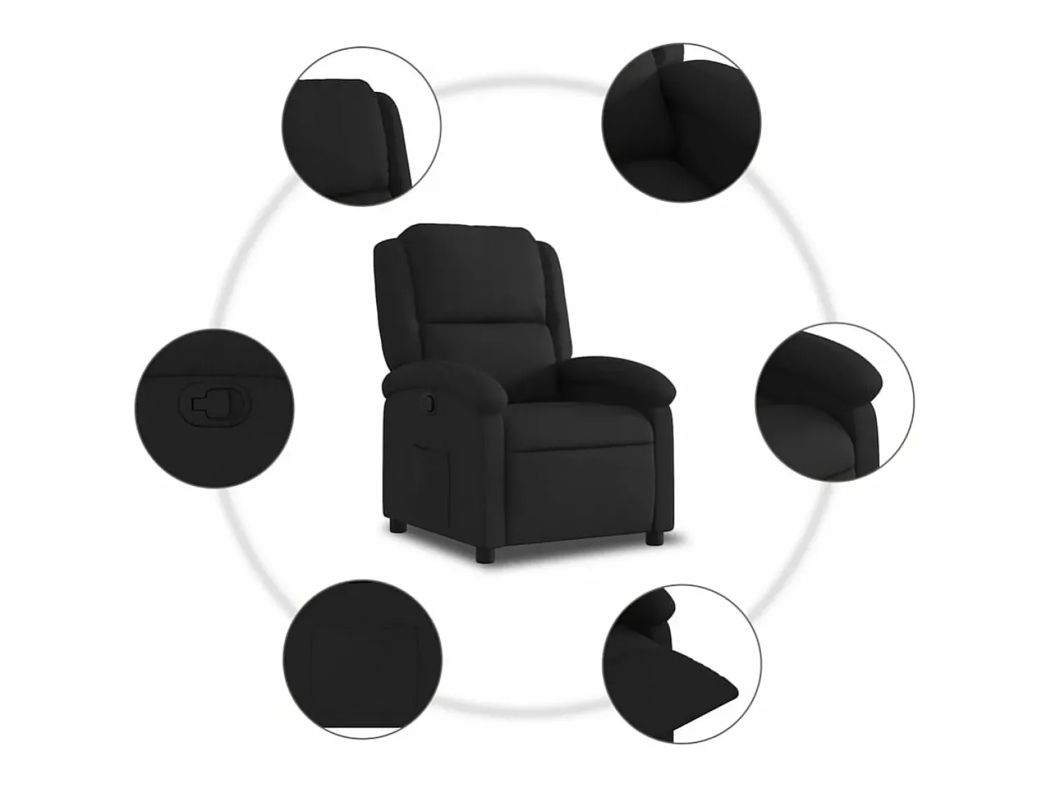 vidaxl Poltrona reclinável tecido^ Poltrona