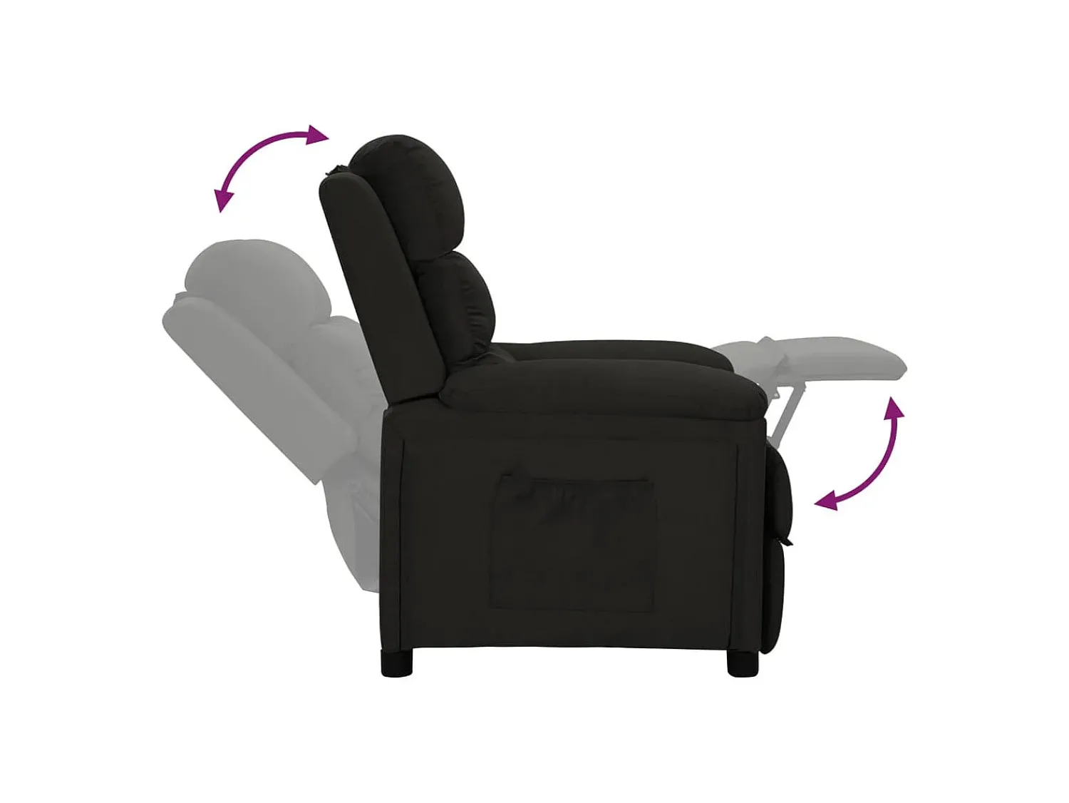 Poltrona|vidaxl Poltrona reclinável tecido Preto