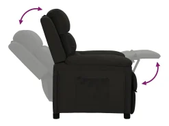 Poltrona|vidaxl Poltrona reclinável tecido Preto