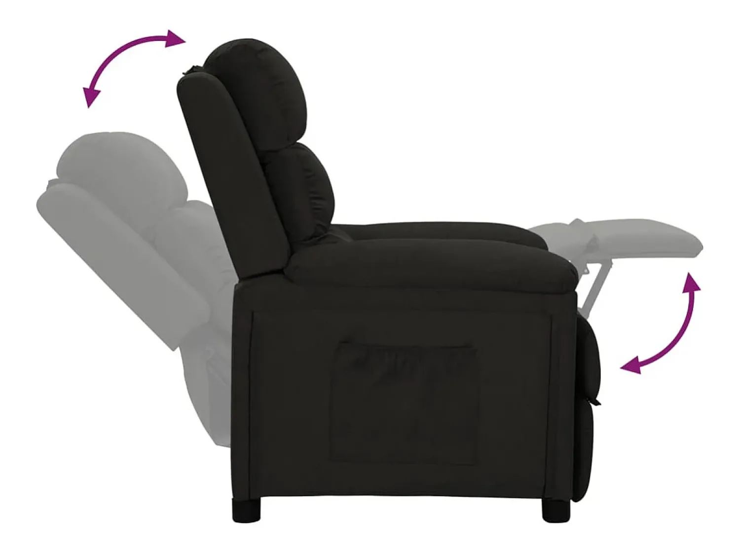 Poltrona|vidaxl Poltrona reclinável tecido Preto